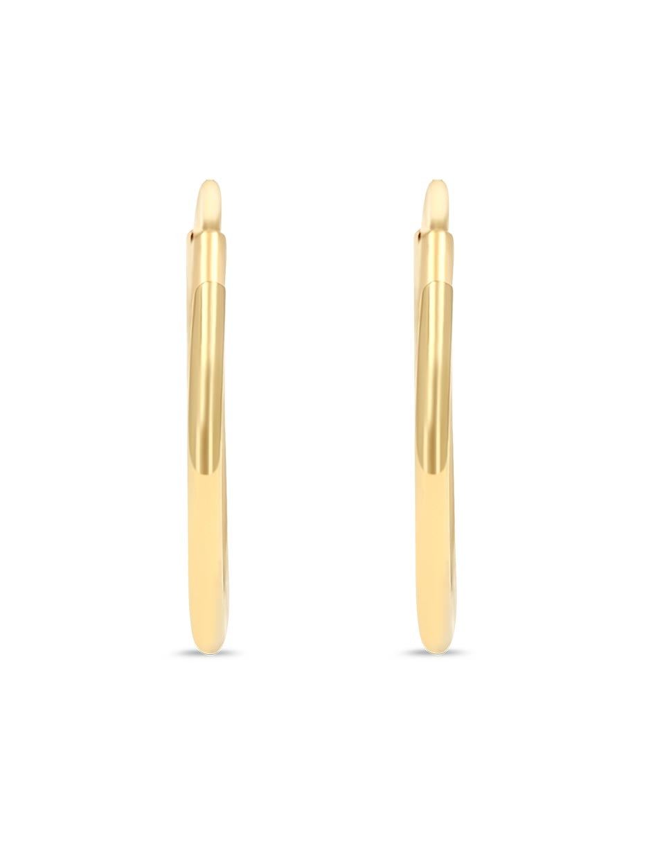 Arracadas de oro amarillo 14 k con acabado brillante