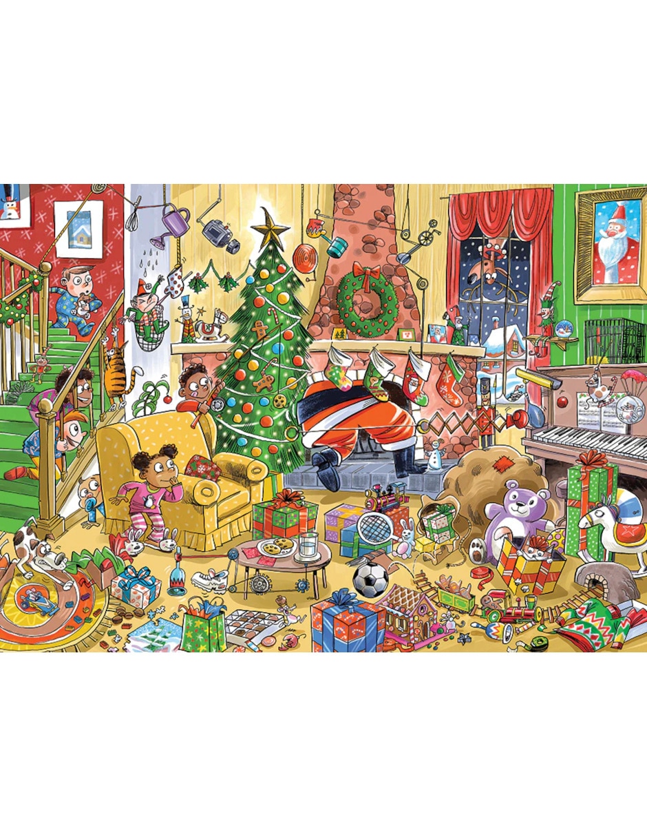 Rompecabezas Artistas Modernos DoodleTown: Atrapando a Santa Cobble Hill 1000 piezas
