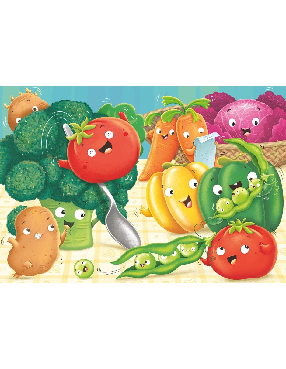 Set rompecabezas Frutas y Verduras Alegres Ravensburger 48 piezas