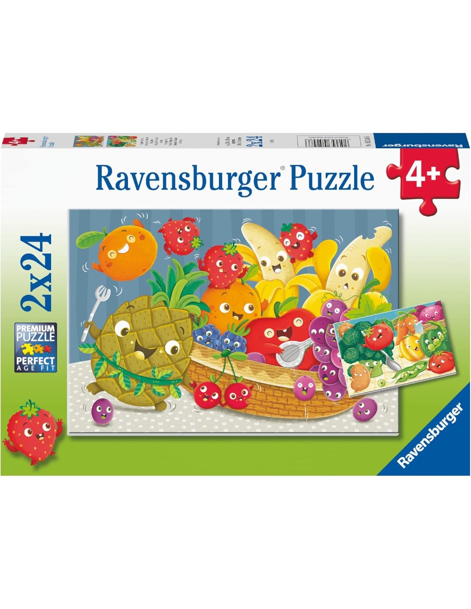 Set rompecabezas Frutas y Verduras Alegres Ravensburger 48 piezas