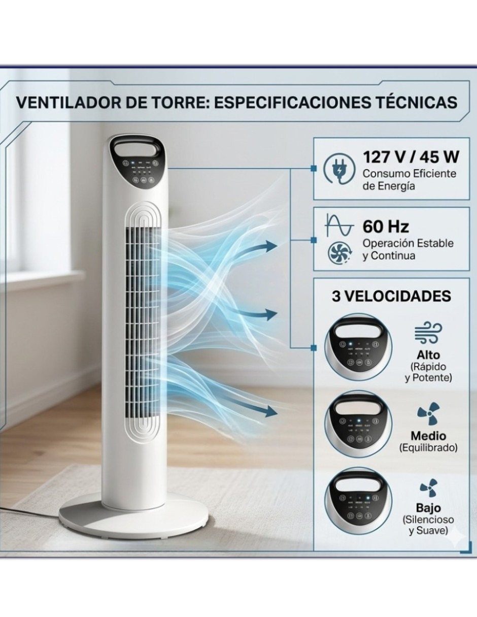 Ventilador de torre CM-Top 3 velocidades
