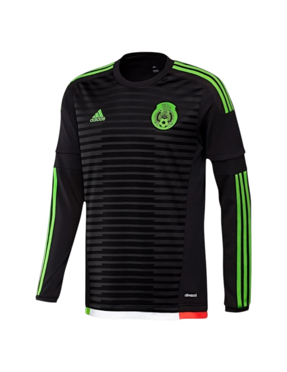 Jersey de Selección Nacional de México visitante de manga larga Adidas jugador para hombre