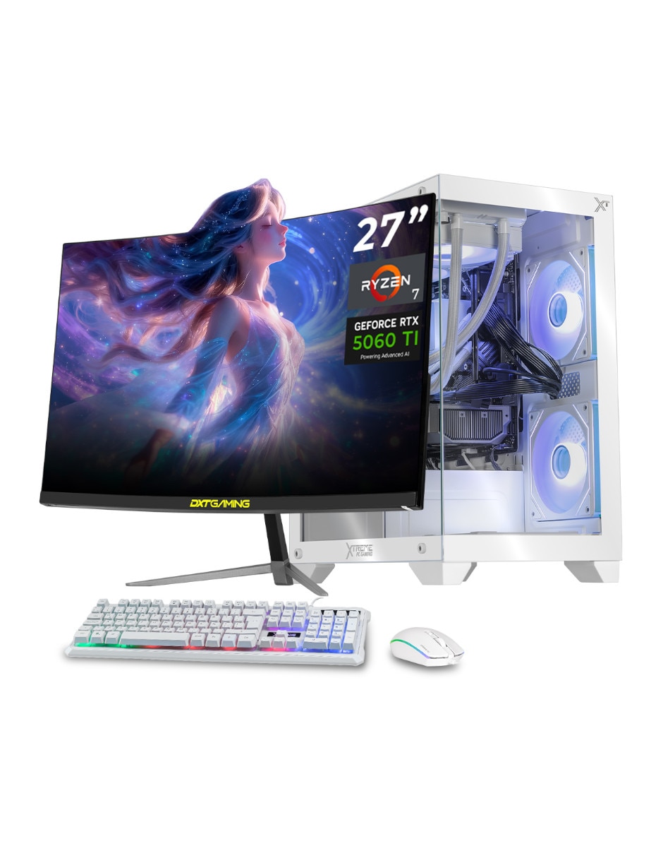 Computadora gamer Xtreme Pc Gaming xtpcr732gb5060timchw 27 pulgadas Full HD AMD Ryzen 7 Nvidia GeForce RTX 5060 Ti 32 GB RAM 1 TB SSD