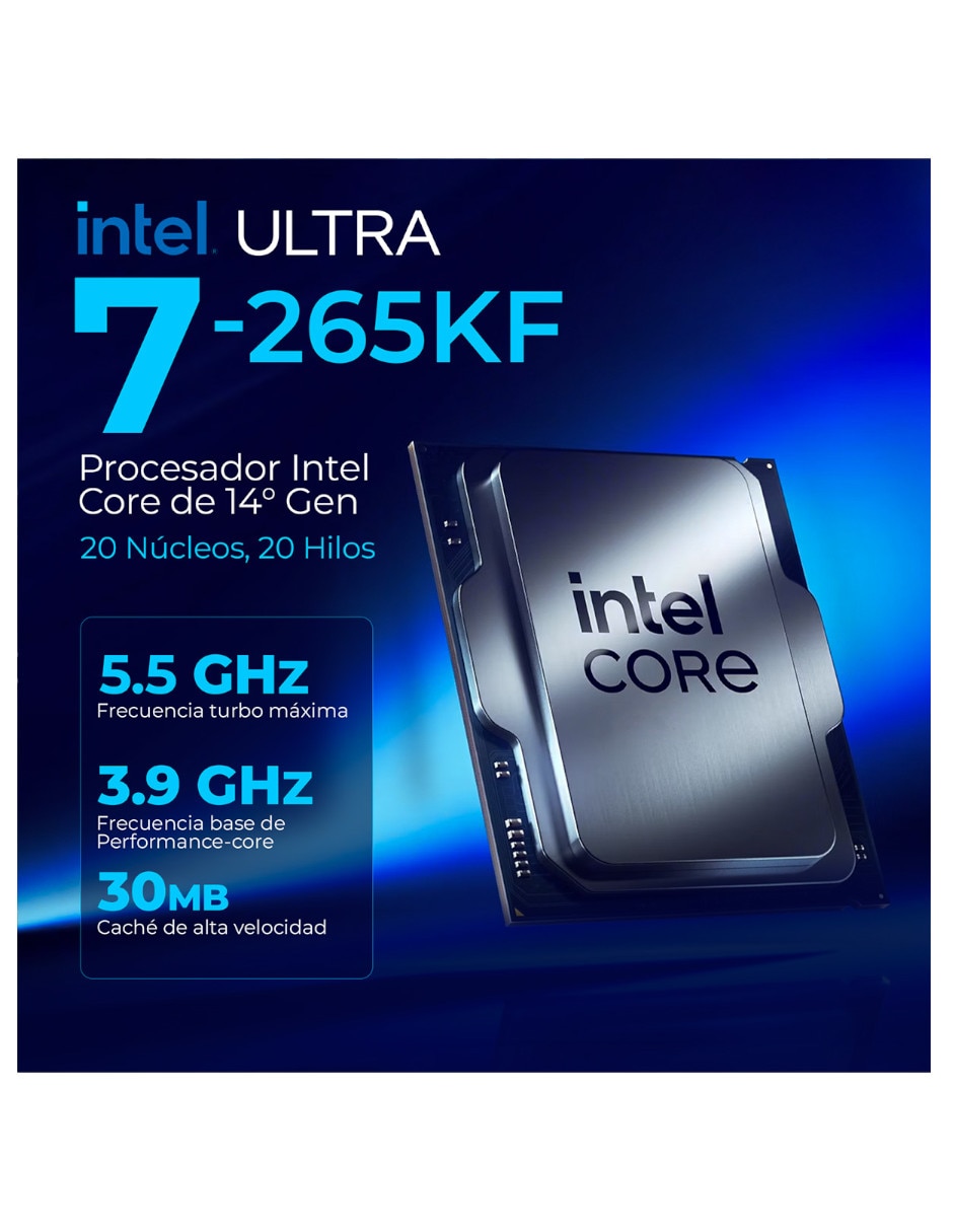 Computadora gamer Xtreme PC Gaming XTMSIU732GB55070WW Intel core ultra 7 NVIDIA GeForce RTX 5070 32 GB RAM 1 TB SSD