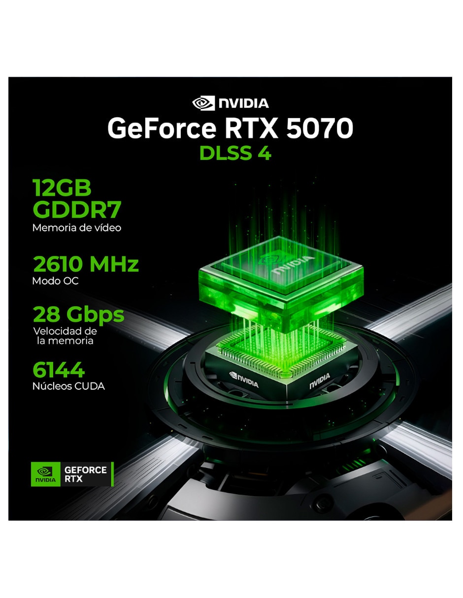 Computadora gamer Xtreme PC Gaming XTMSIU732GB55070WW Intel core ultra 7 NVIDIA GeForce RTX 5070 32 GB RAM 1 TB SSD