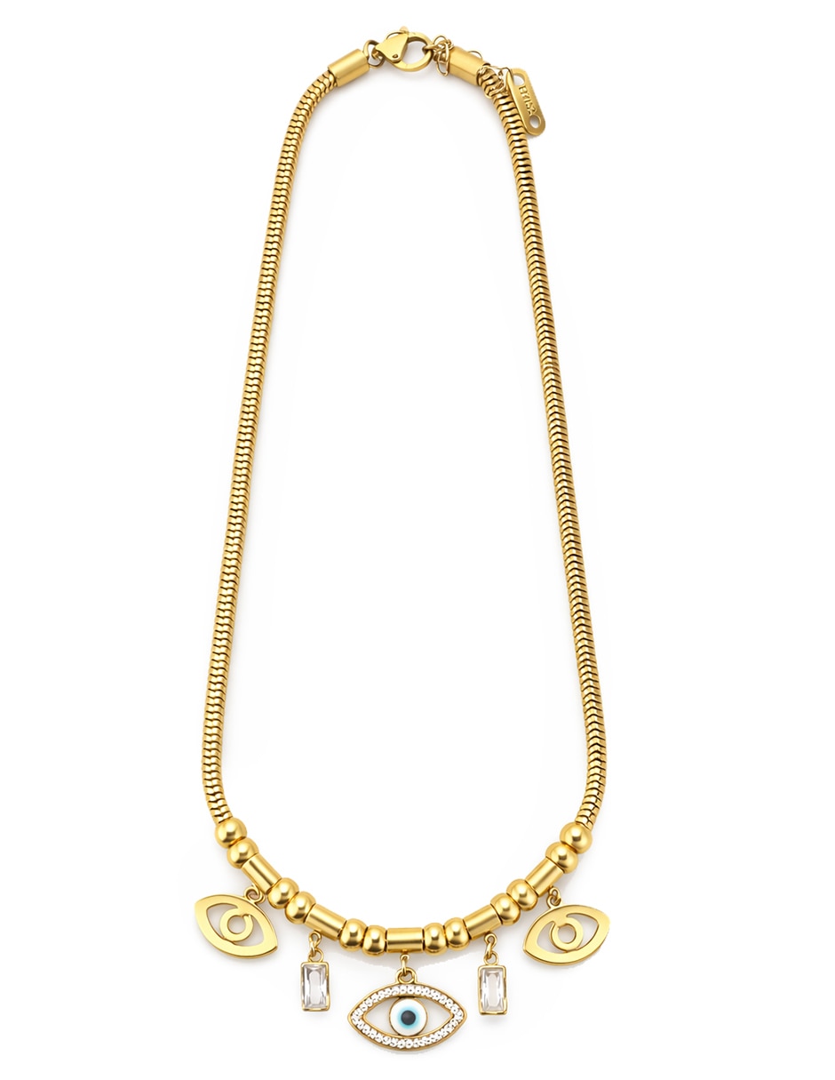 Collar con dije Ojo Turco de chapa de oro 18 K 1