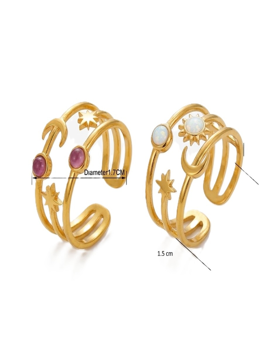 Set anillo Nira 14 k de oro laminado zirconia cúbica brillante