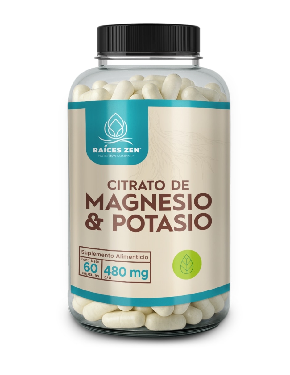 Citrato de Magnesio y Potasio Raíces Zen de 60 cápsulas Citrato de Magnesio y Potasio Raíces Zen de 60 cápsulas