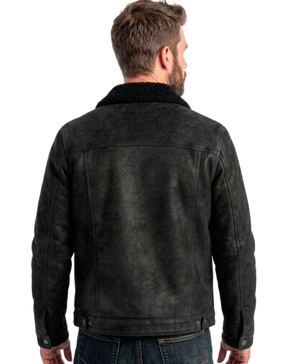 Chamarra Casual LASTWOLF No de Piel Texturizado para hombre