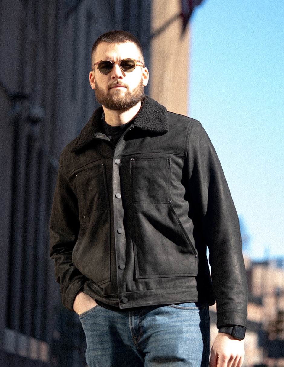 Chamarra Casual LASTWOLF No de Piel Texturizado para hombre