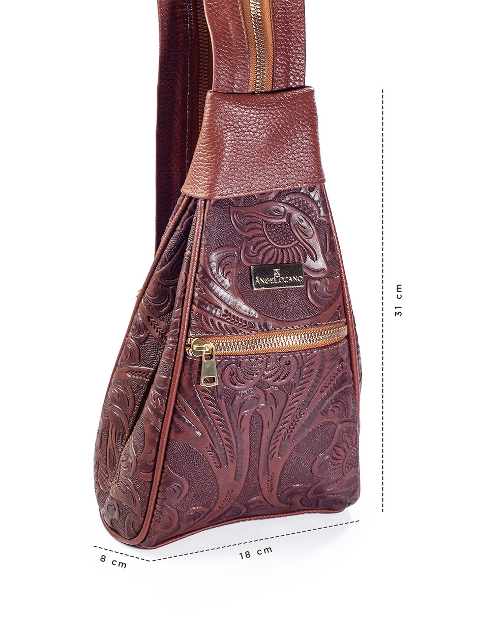 Bolsa messenger de piel para mujer 7