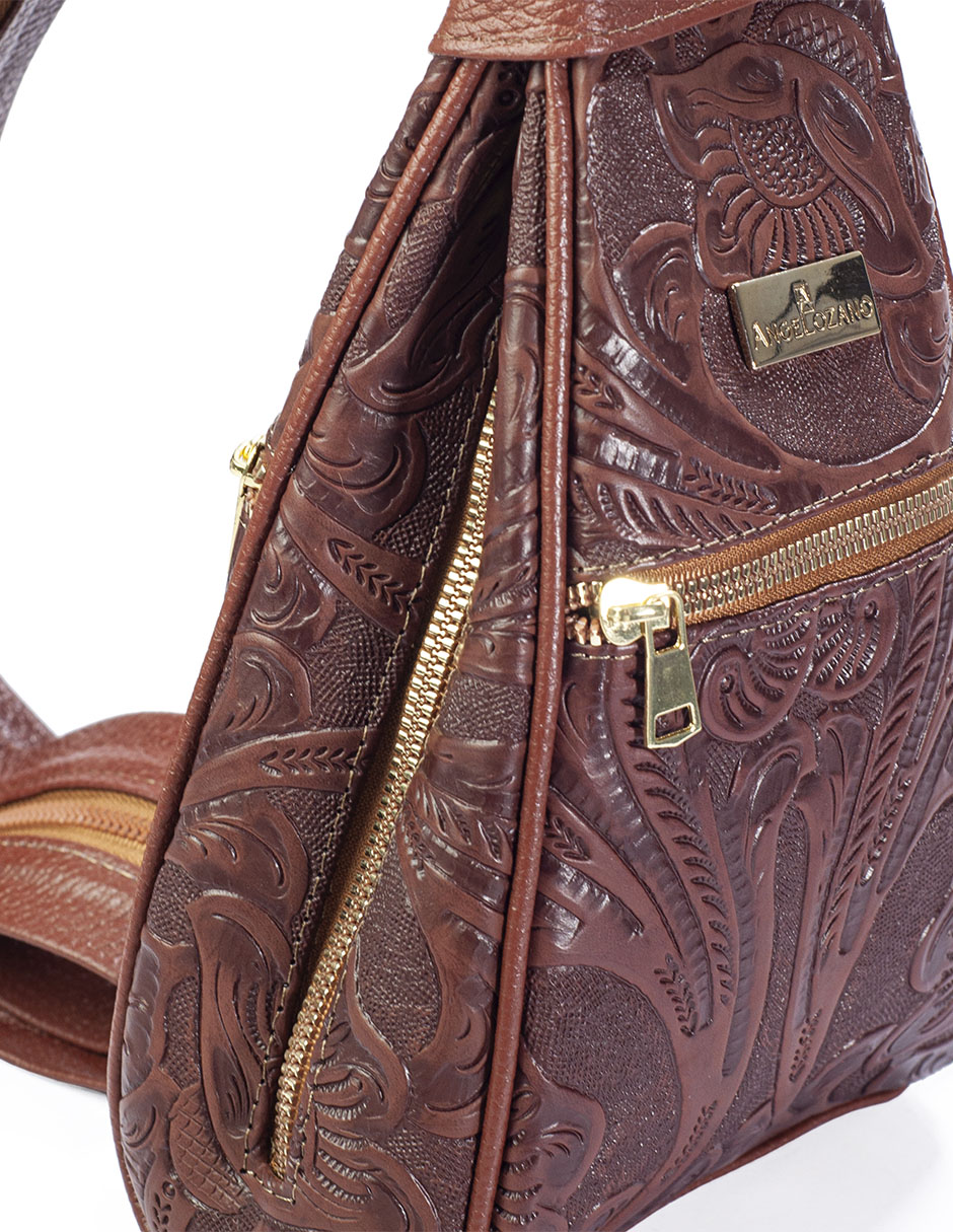 Bolsa messenger de piel para mujer 6