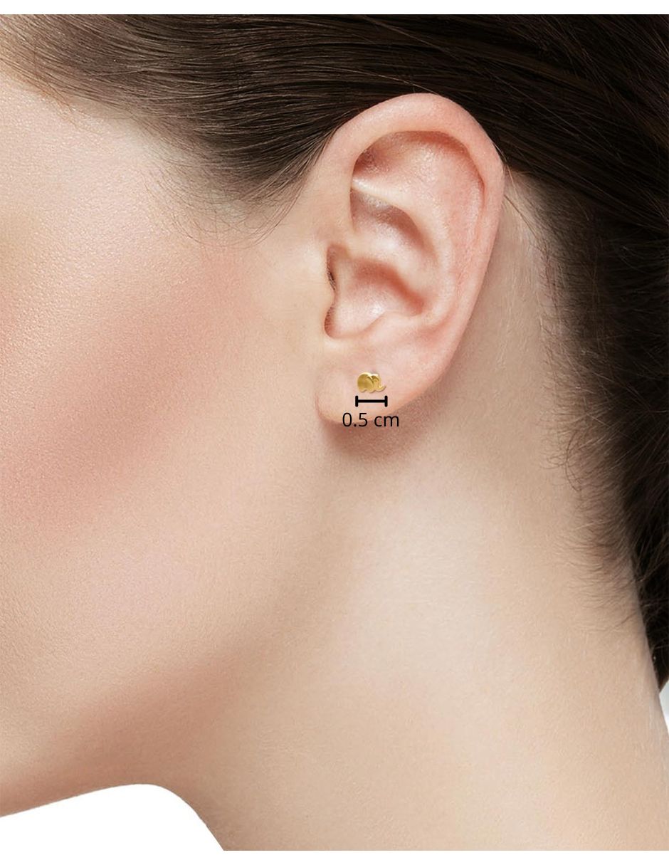 Broqueles de elefante de Oro amarillo 14 K con acabado brillante 4