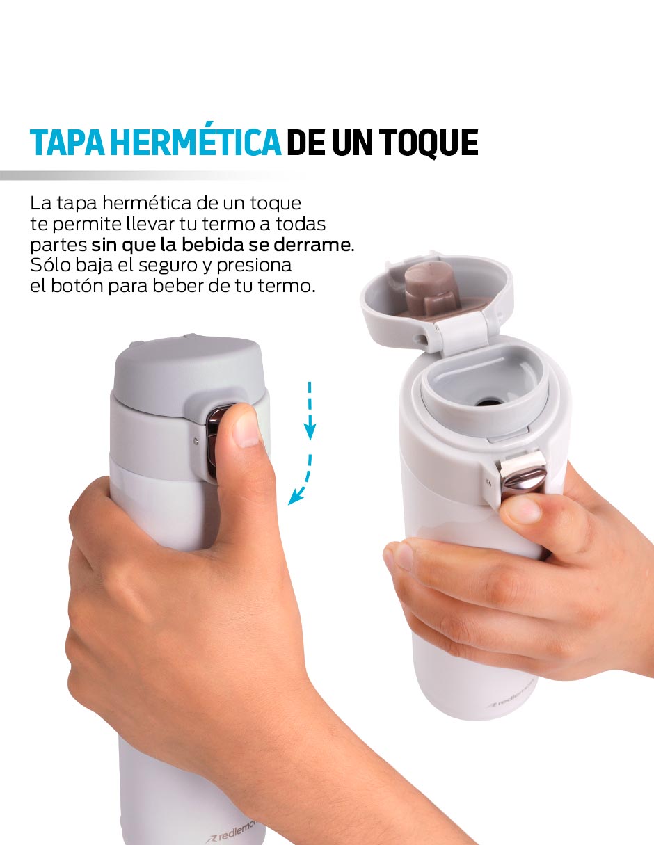 de Acero inoxidable Hermético con tapa Push pull 5