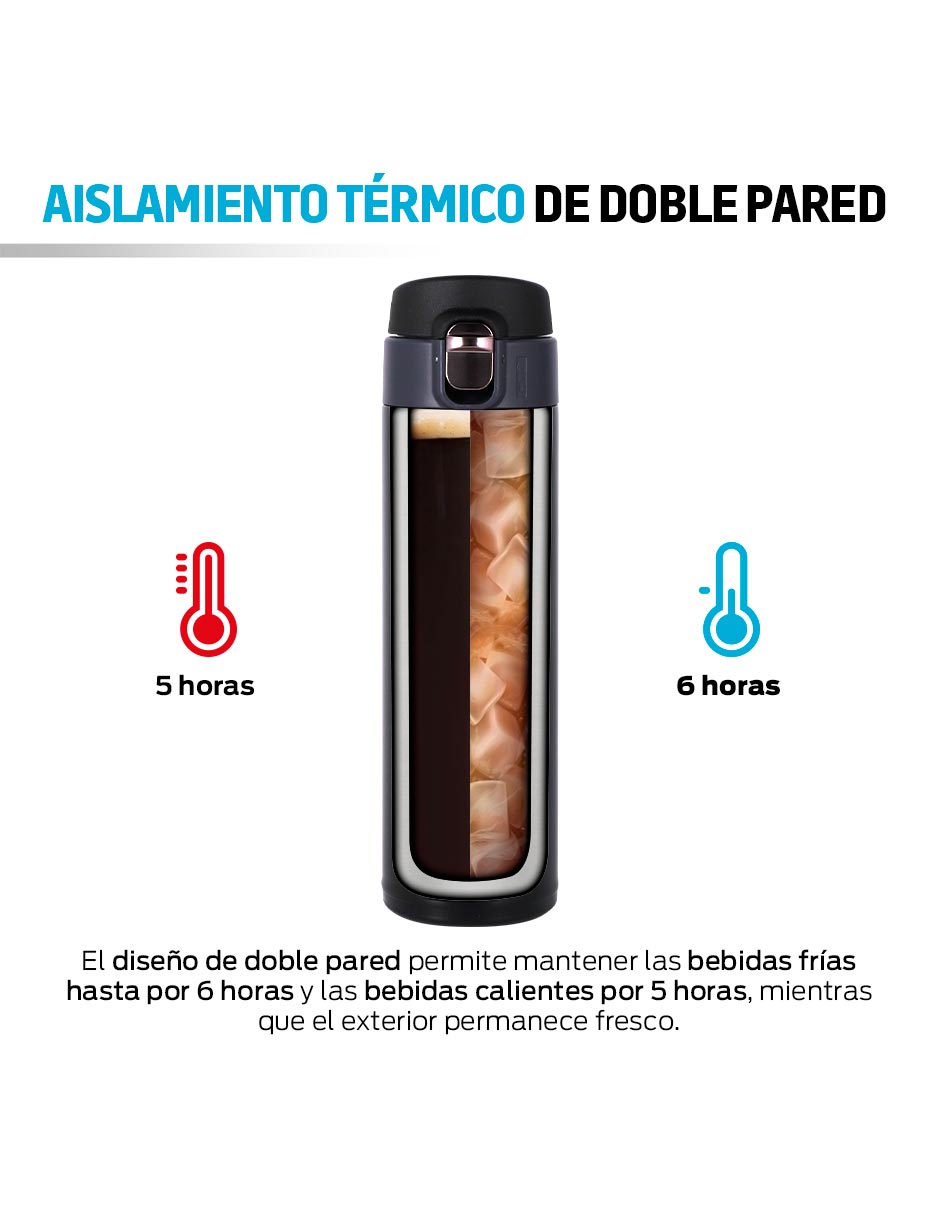 de Acero inoxidable Hermético con tapa Push pull 4