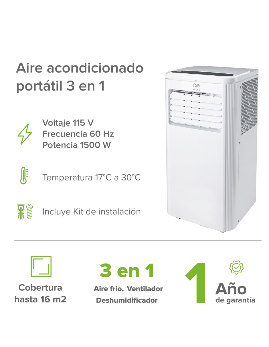 Aire acondicionado portátil frío AICP01 115 V 3