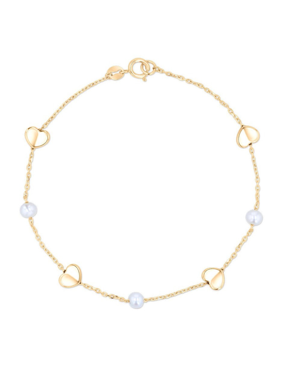 Pulsera de oro amarillo 14 K acabado brillante