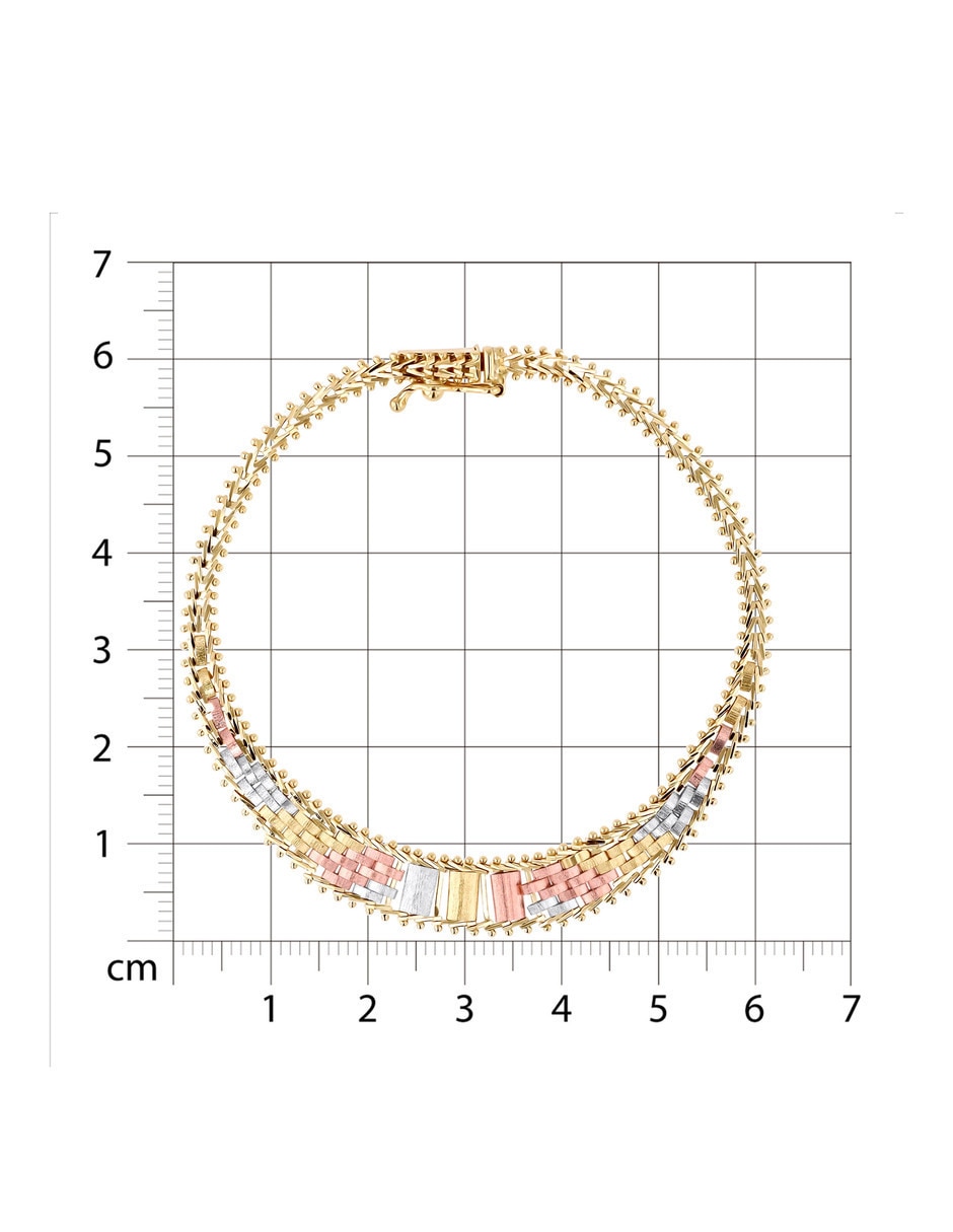 Pulsera de oro florentino 14 k con acabado brillante 5