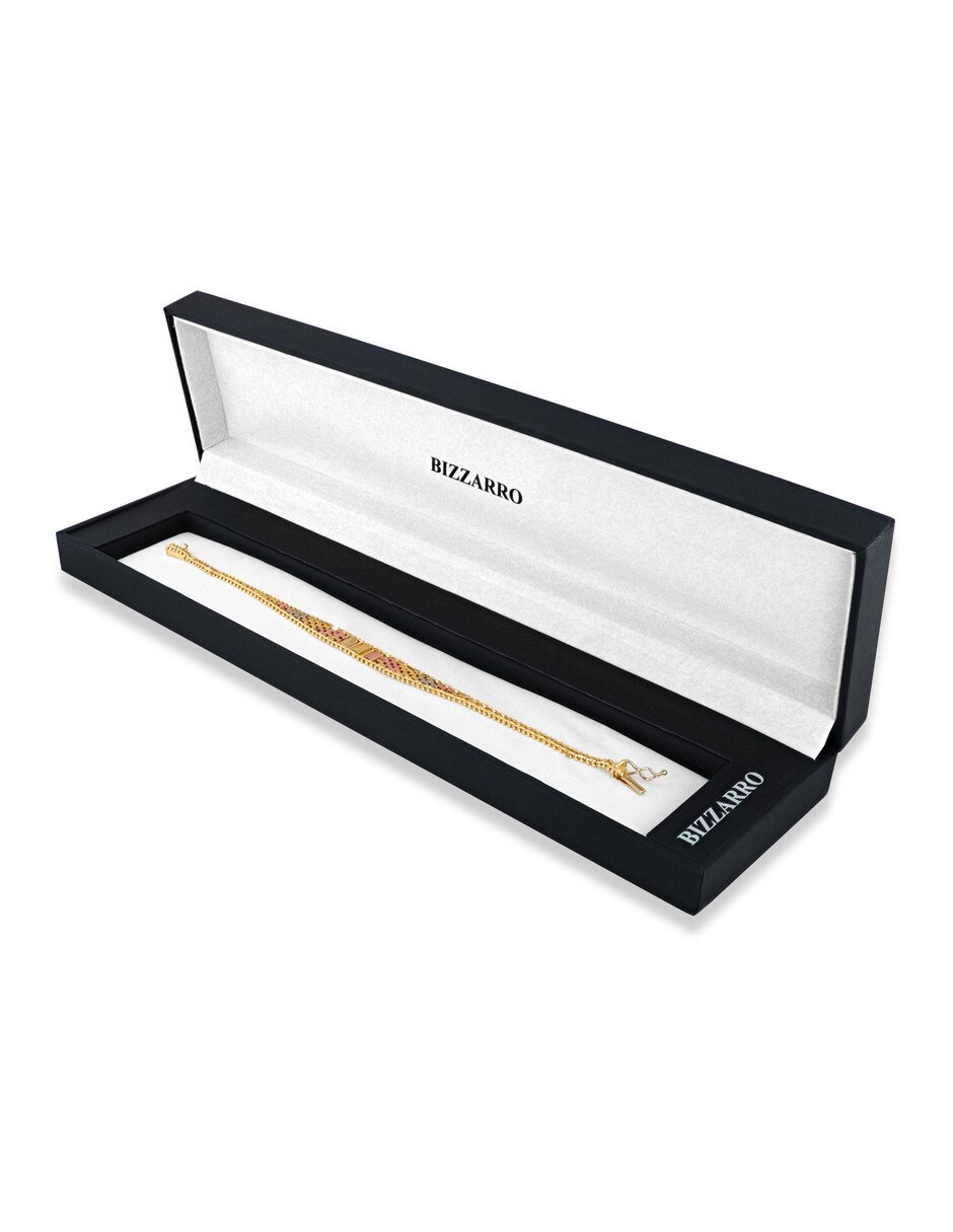 Pulsera de oro florentino 14 k con acabado brillante 3