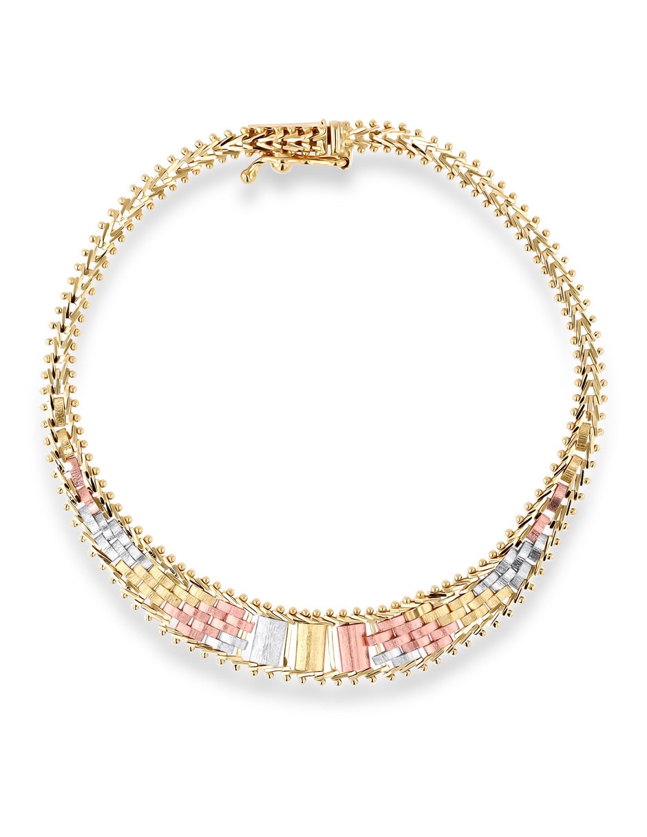 Pulsera de oro florentino 14 k con acabado brillante Pulsera de oro florentino 14 k con acabado brillante