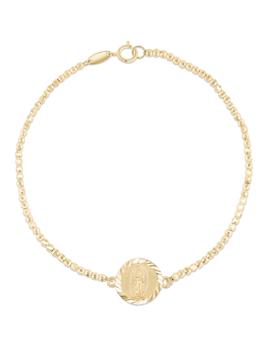 Pulsera de oro amarillo 14 k con acabado brillante