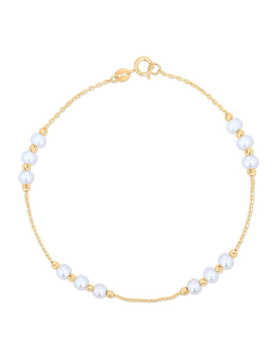 Pulsera de oro amarillo 14 K acabado brillante