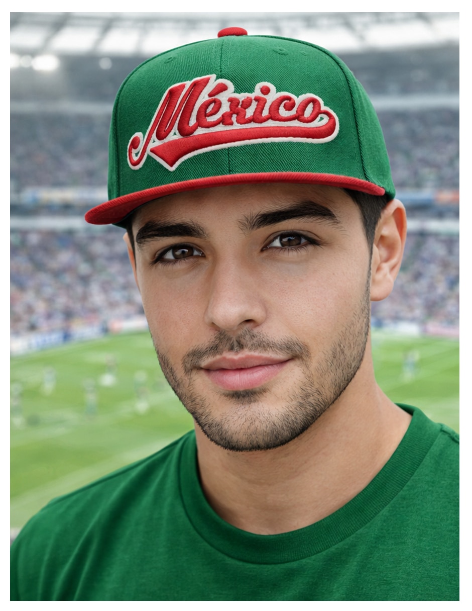 Gorra visera plana snapback para fútbol México para hombre 4