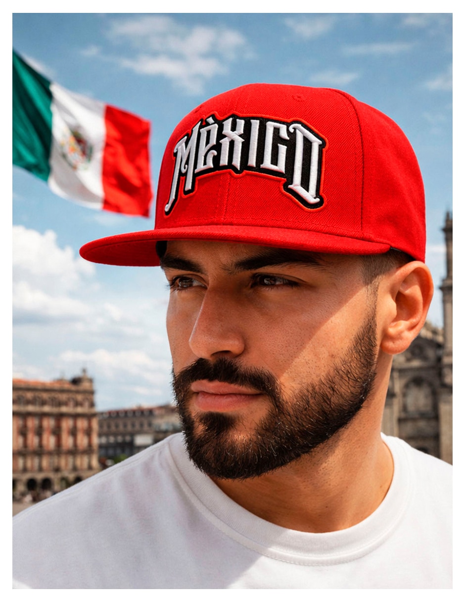 Gorra visera plana snapback para fútbol knite México para hombre