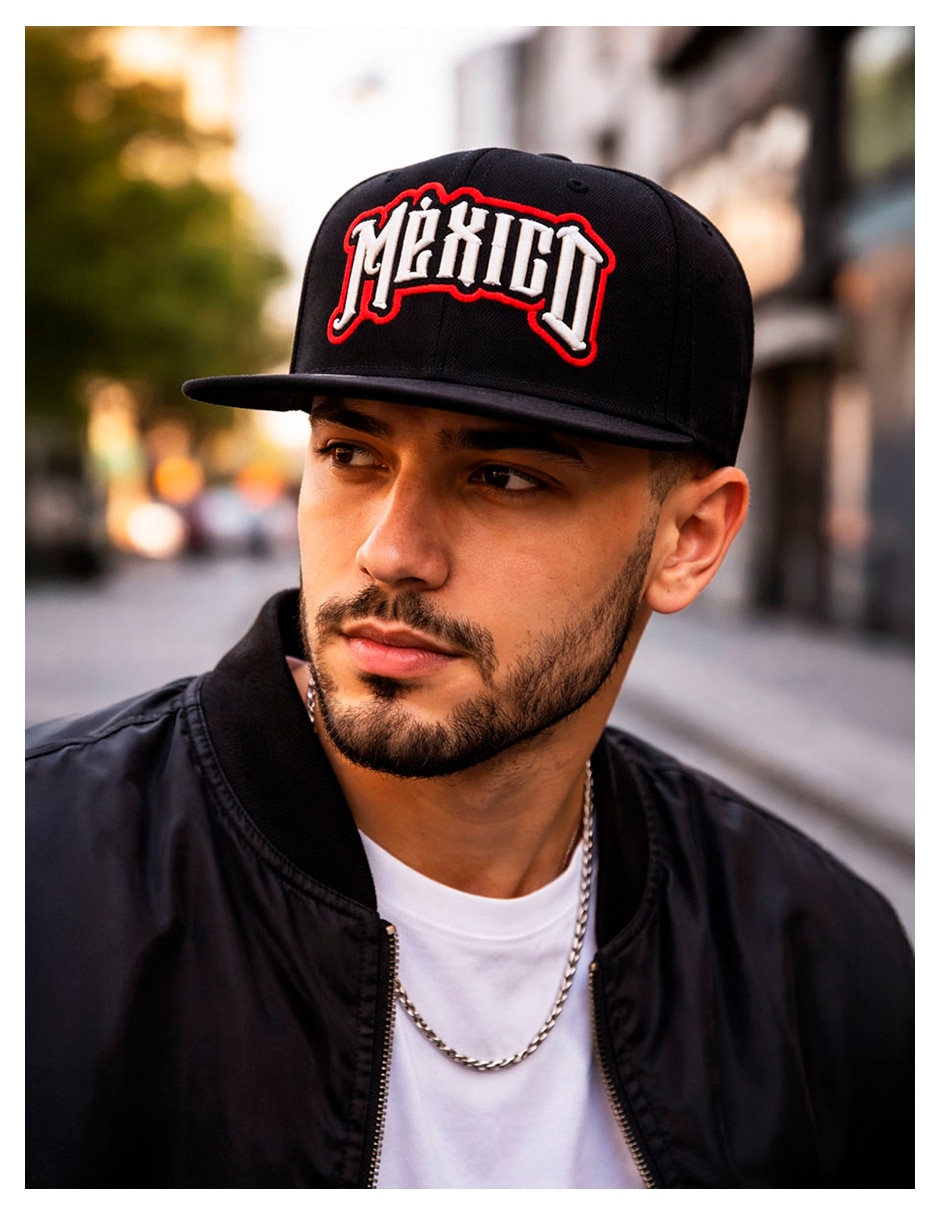 Gorra visera plana snapback para fútbol knite México para hombre