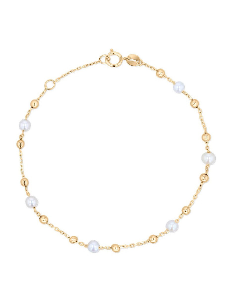 Pulsera de oro amarillo 14 K acabado brillante Pulsera de oro amarillo 14 K acabado brillante