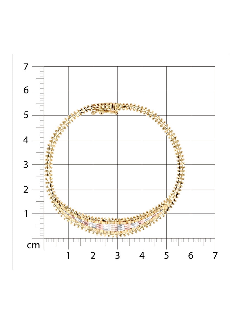 Pulsera de oro florentino 14 k con acabado brillante 5