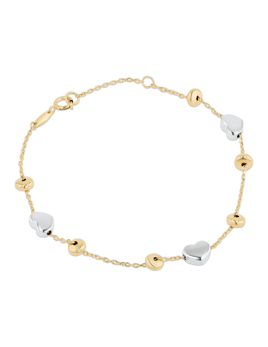 Pulsera de oro amarillo 14 k con acabado brillante 3