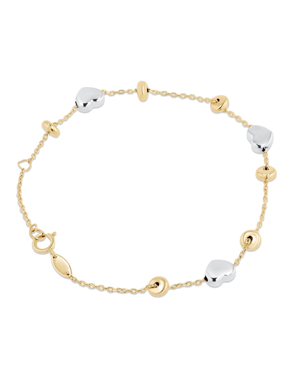 Pulsera de oro amarillo 14 k con acabado brillante 5