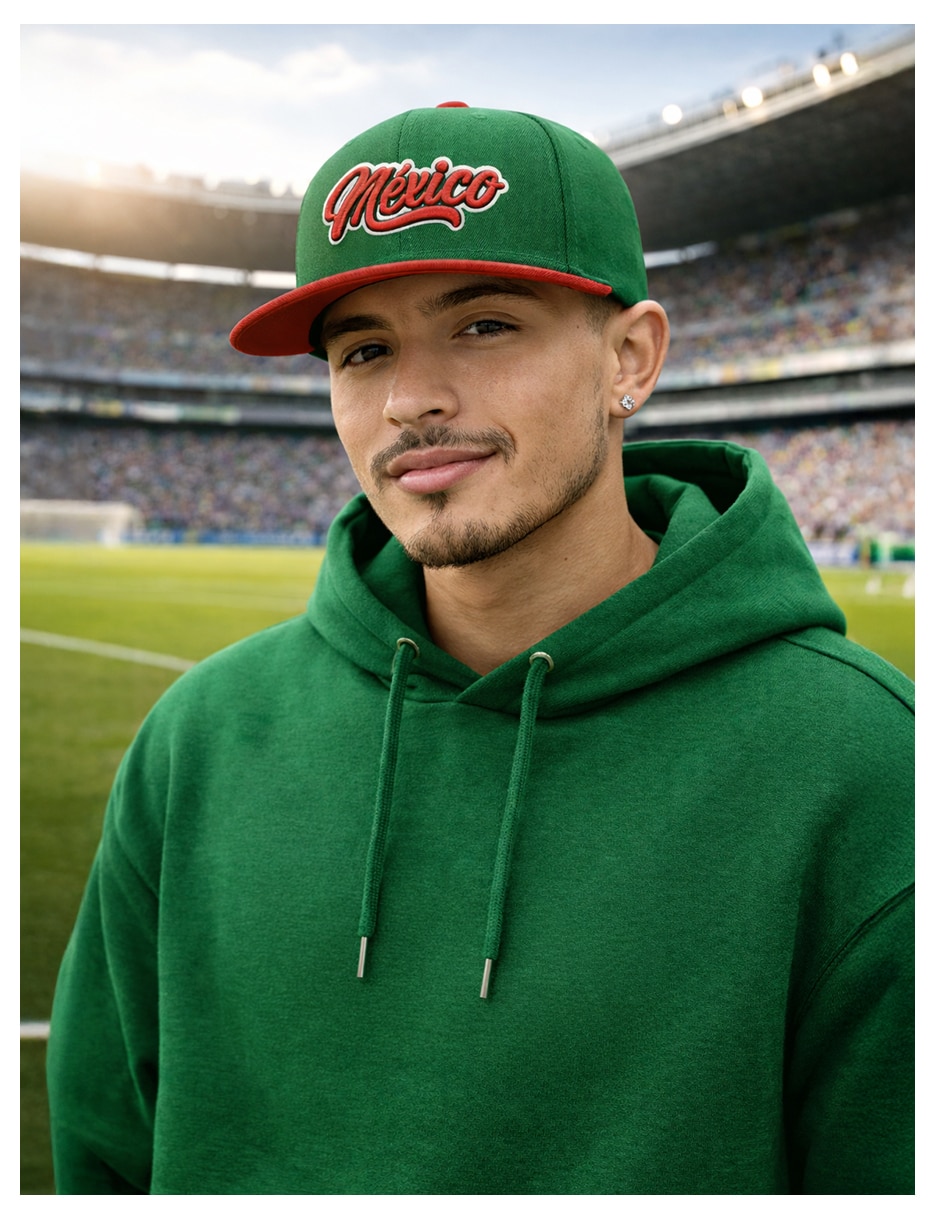Gorra visera plana snapback para fútbol México para hombre 3