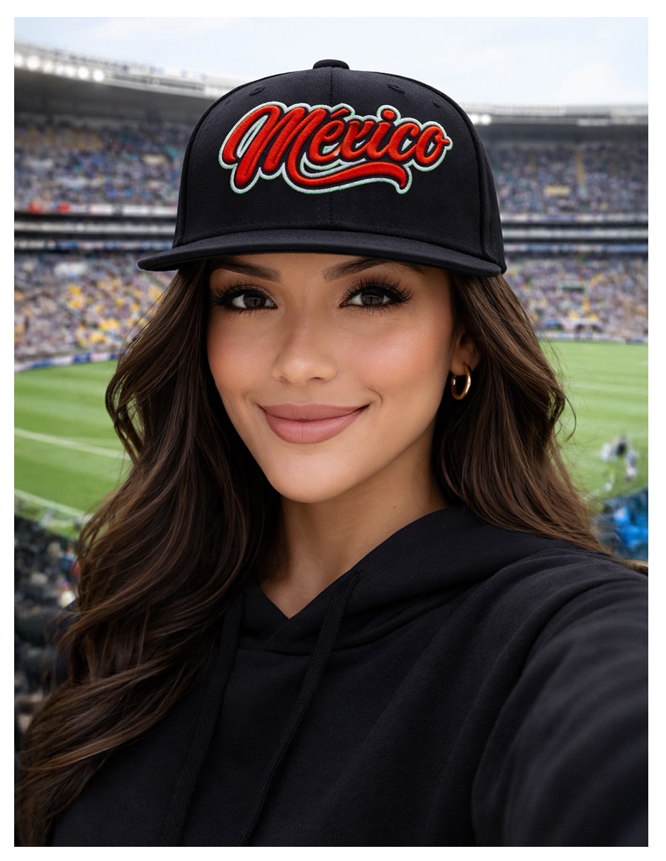 Gorra visera plana snapback para fútbol knite México para hombre