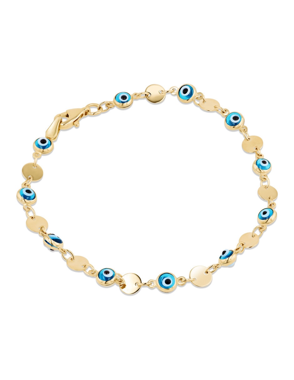 Pulsera de oro amarillo 14 k con acabado brillante 2