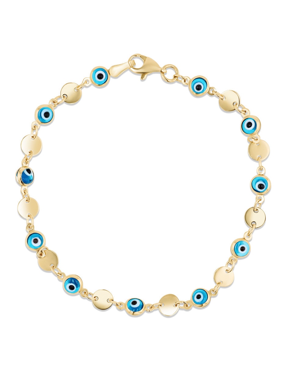 Pulsera de oro amarillo 14 k con acabado brillante Pulsera de oro amarillo 14 k con acabado brillante