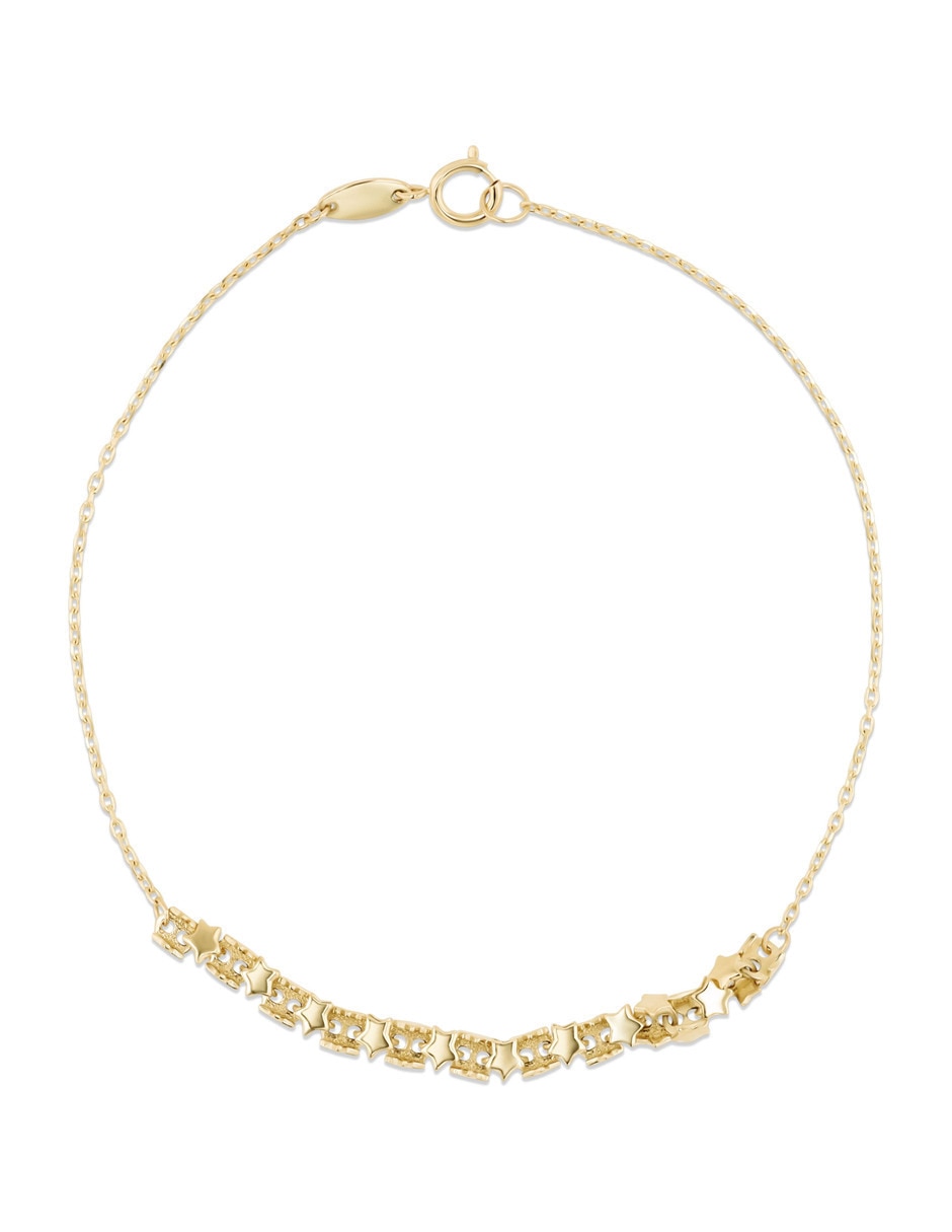 Pulsera de oro amarillo 14 k con acabado brillante