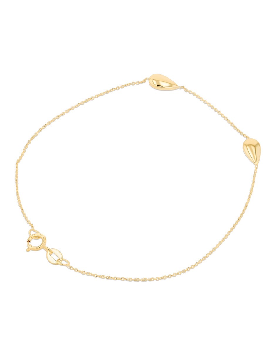 Pulsera de oro amarillo 14 k con acabado brillante 2