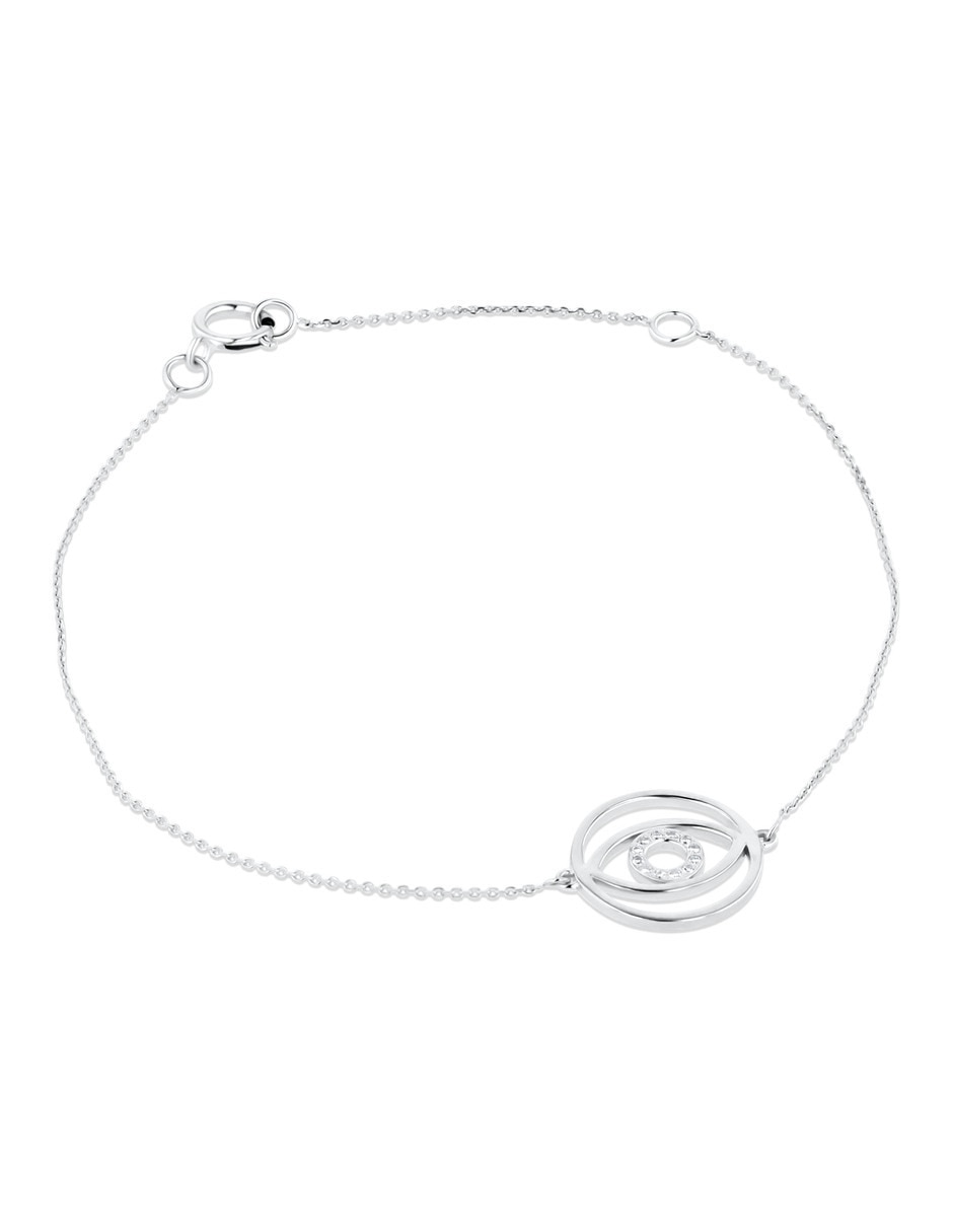 Pulsera de oro blanco con diamante 14 k acabado brillante 4