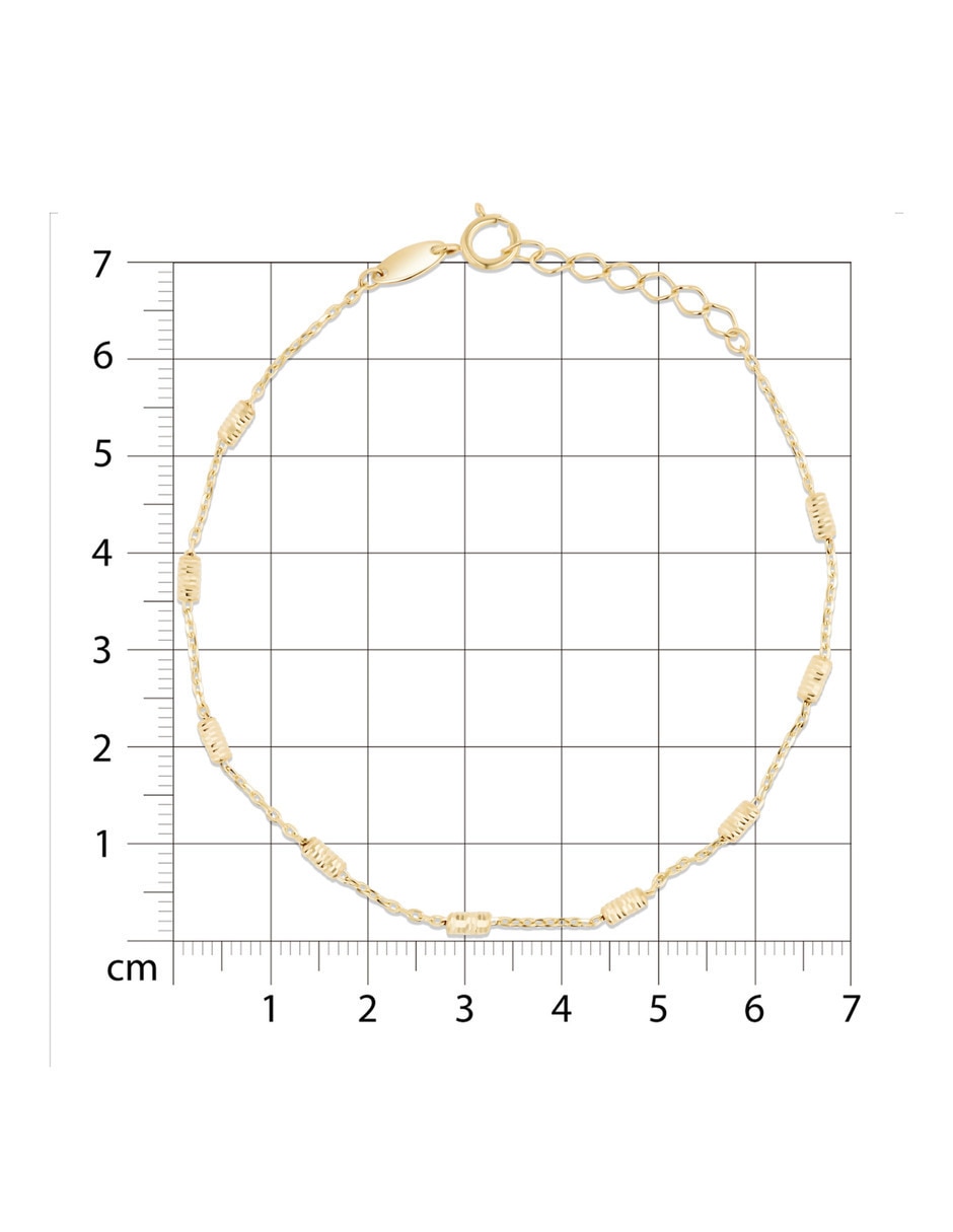 Pulsera de oro amarillo 14 k con acabado brillante 5