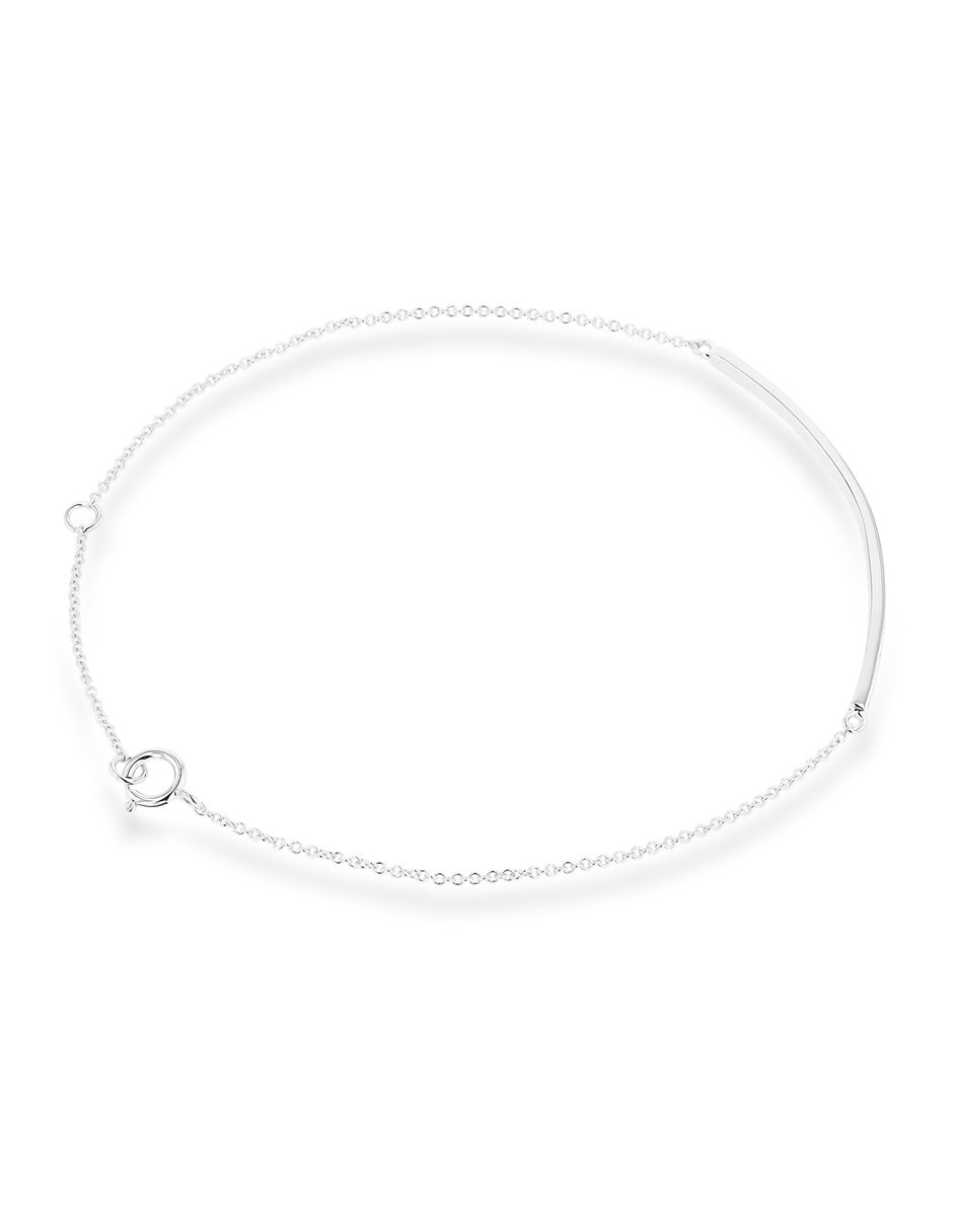 Pulsera Joyerias Bizzarro de oro blanco con diamante 14 k acabado brillante