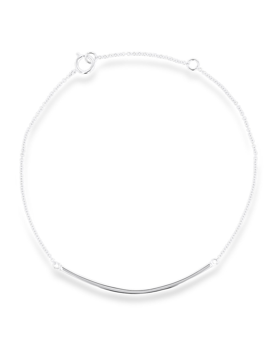 Pulsera de oro blanco con diamante 14 k acabado brillante
