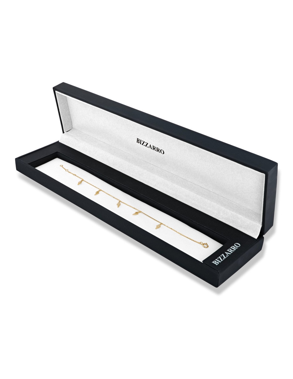 Pulsera de oro amarillo con diamante 14 k acabado brillante 3