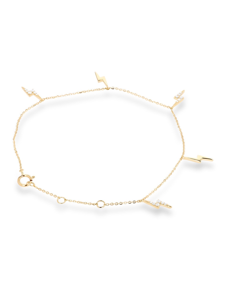 Pulsera de oro amarillo con diamante 14 k acabado brillante 2