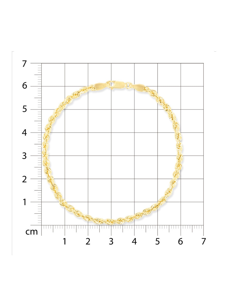 Pulsera de oro amarillo 14 k con acabado brillante 3