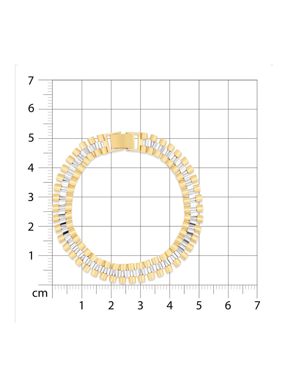 Pulsera de oro amarillo 14 k con acabado brillante 5