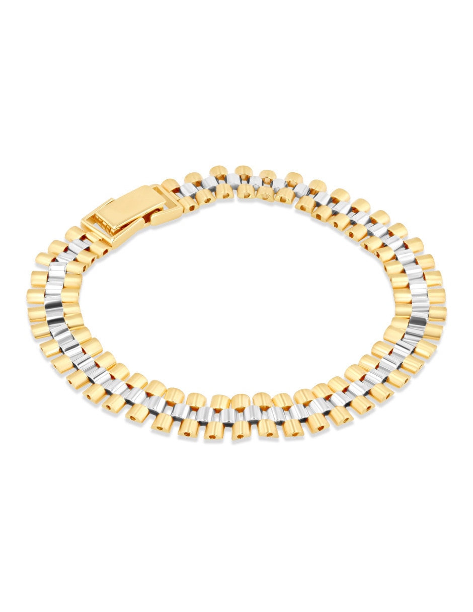 Pulsera de oro amarillo 14 k con acabado brillante 4