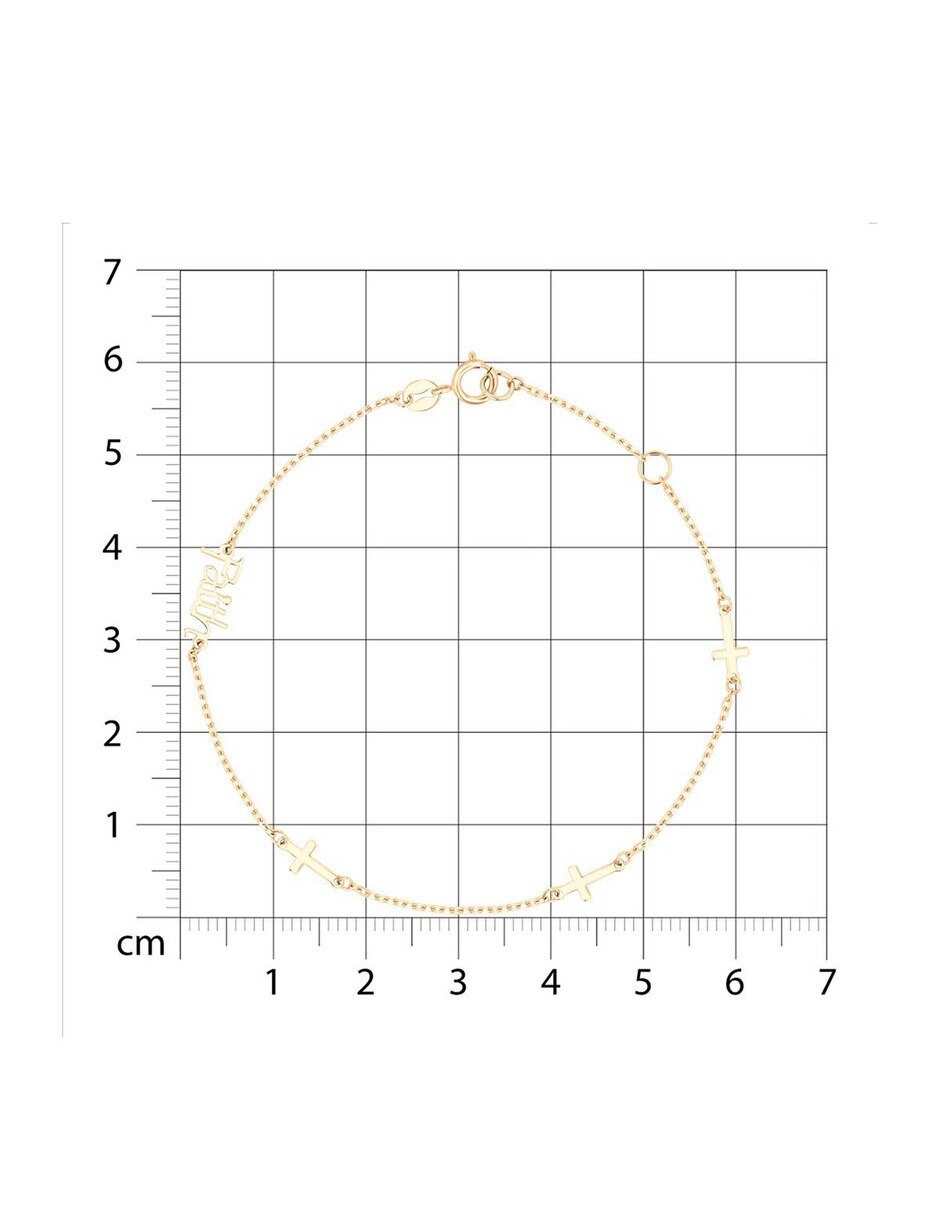 Pulsera de oro amarillo 14 k acabado brillante 3