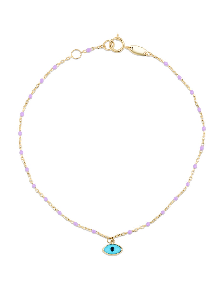 Pulsera de oro amarillo 14 k con acabado brillante